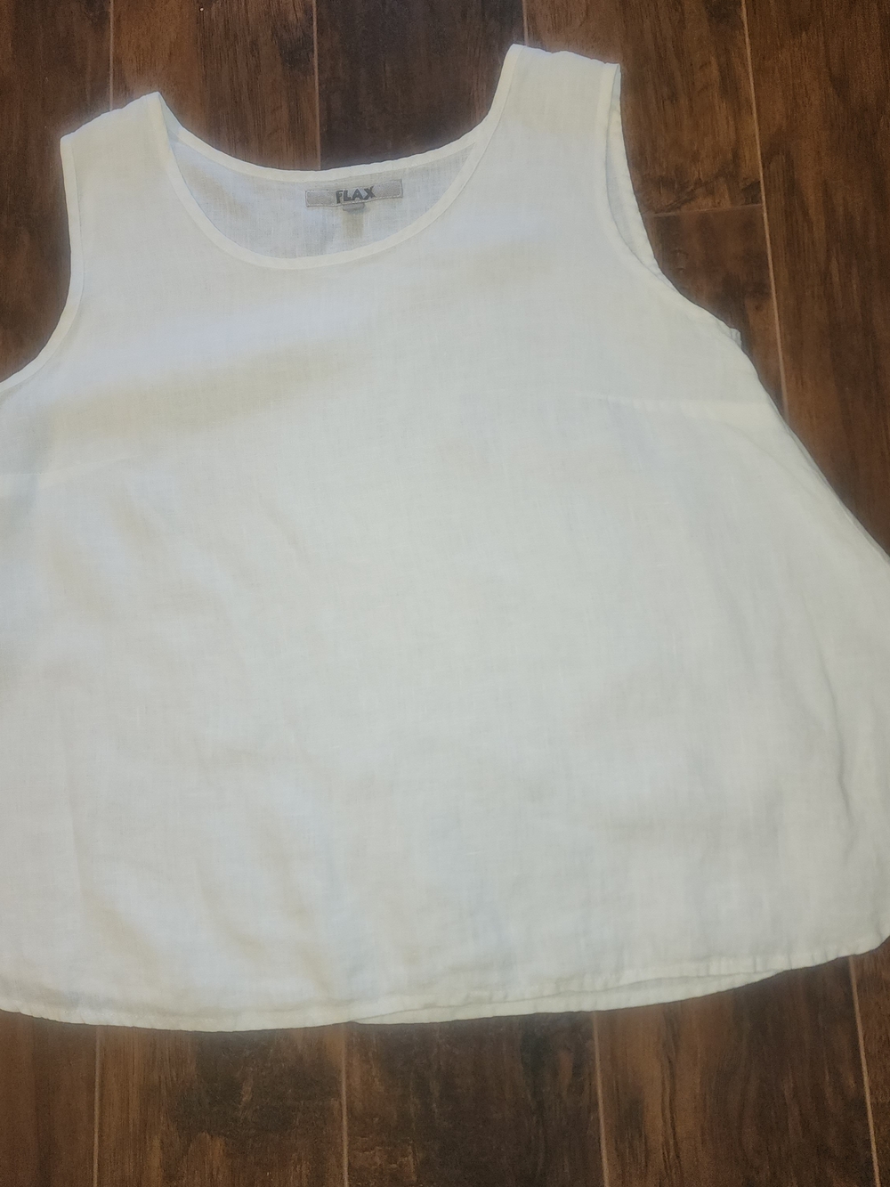 FLAX White Linen Tank Top